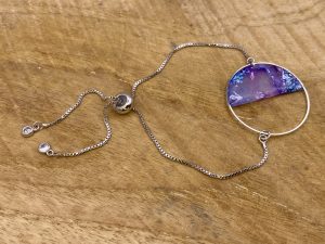 Bracelet collection GEMMES bleu, violet et argenté