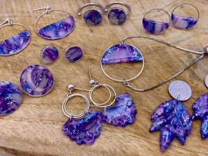 Collection GEMMES bleu, violet et argenté