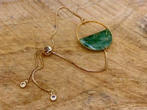 Bracelet collection GEMMES vert et doré