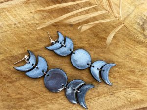 Boucles d'oreilles MOON noir