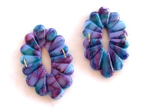 Boucles d'oreilles HEMERA - modèle pétales fermoir clou.