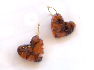 Boucles d'oreilles ETNA - modèle coeur - fermoir créole.