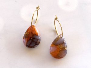 Boucles d'oreilles ETNA - modèle goutte - fermoir créole.