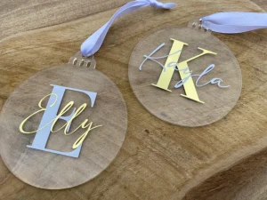 Décoration de Noël à suspendre | Initiale et prénom | Personnalisable